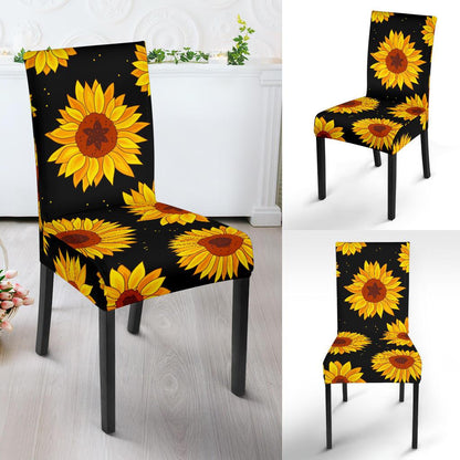 Sunflower Pattern Print Design SF09 Dining Chair Slipcover-JORJUNE.COM