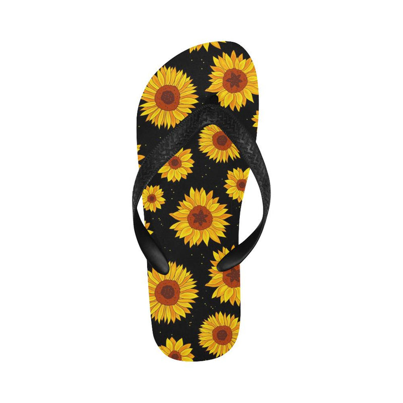 Sunflower Pattern Print Design SF09 Flip Flops-JorJune