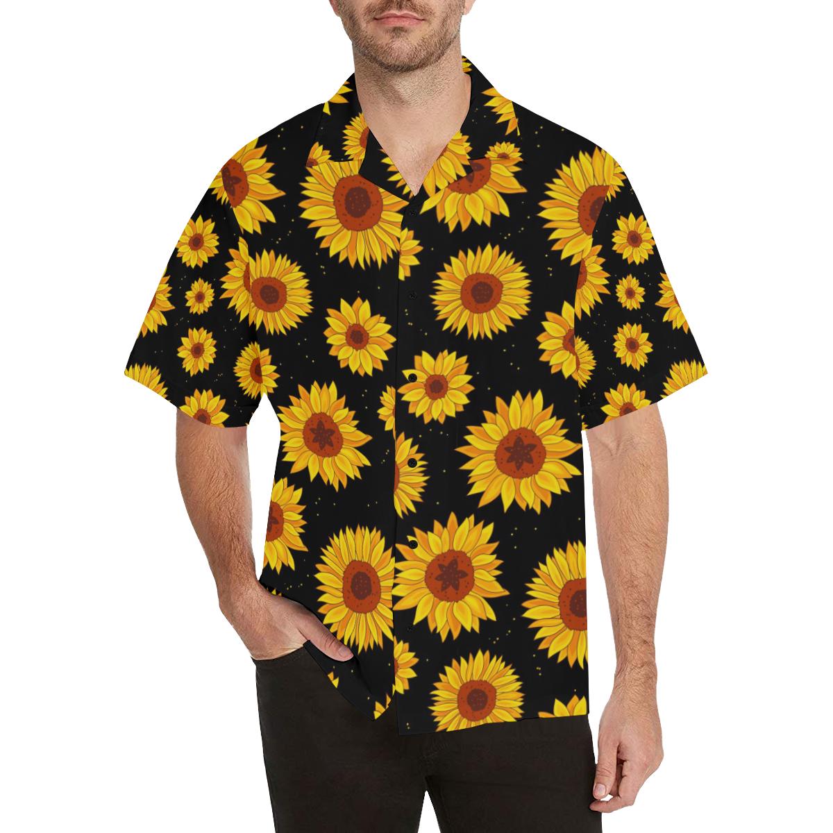 Sunflower Pattern Print Design SF09 Men Hawaiian Shirt-JorJune
