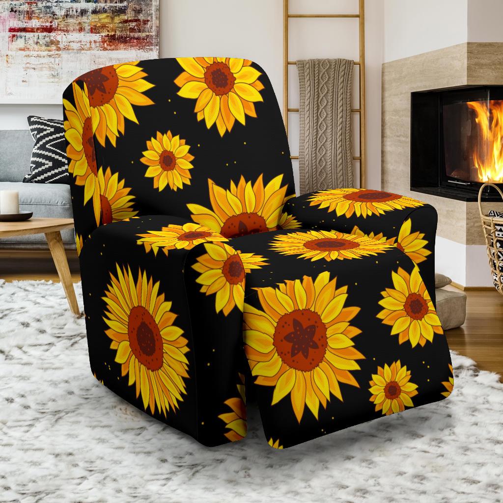 Sunflower Pattern Print Design SF09 Recliner Slipcover-JORJUNE.COM