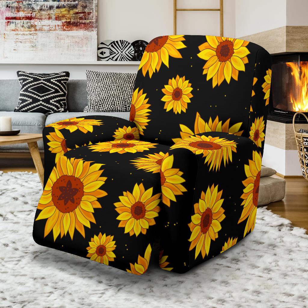 Sunflower Pattern Print Design SF09 Recliner Slipcover-JORJUNE.COM