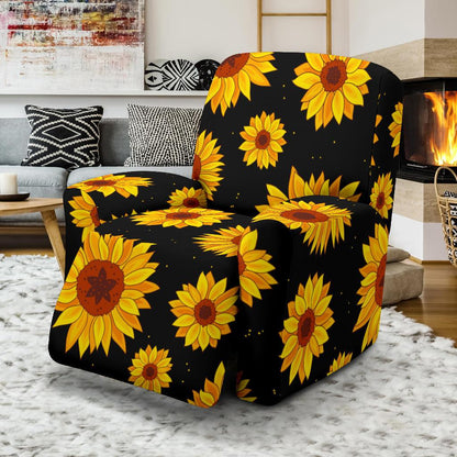 Sunflower Pattern Print Design SF09 Recliner Slipcover-JORJUNE.COM