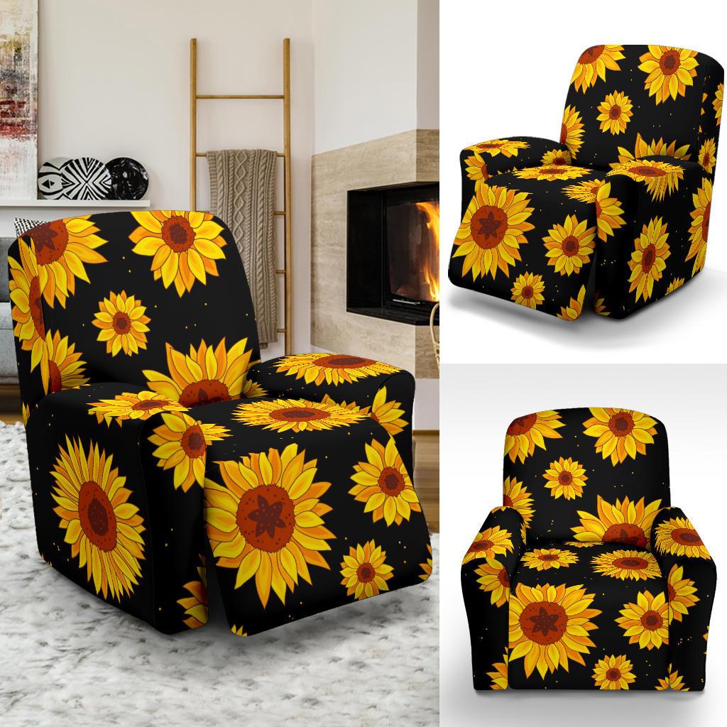 Sunflower Pattern Print Design SF09 Recliner Slipcover-JORJUNE.COM
