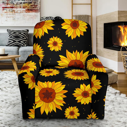 Sunflower Pattern Print Design SF09 Recliner Slipcover-JORJUNE.COM