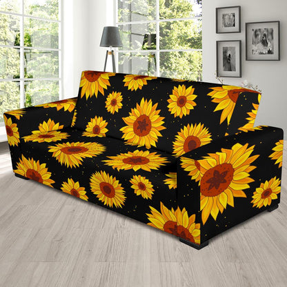 Sunflower Pattern Print Design SF09 Sofa Slipcover-JORJUNE.COM