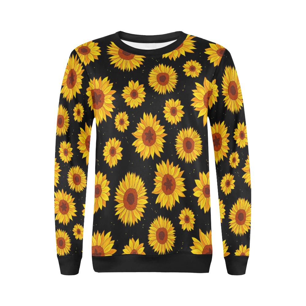 Sunflower Pattern Print Design SF09 Women Long Sleeve Sweatshirt-JorJune