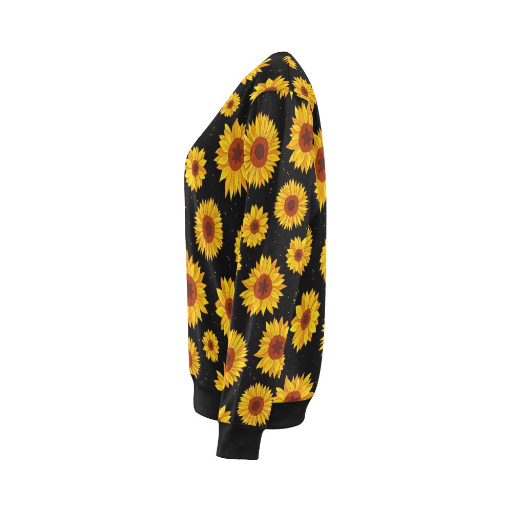 Sunflower Pattern Print Design SF09 Women Long Sleeve Sweatshirt-JorJune