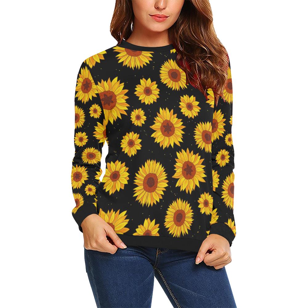 Sunflower Pattern Print Design SF09 Women Long Sleeve Sweatshirt-JorJune