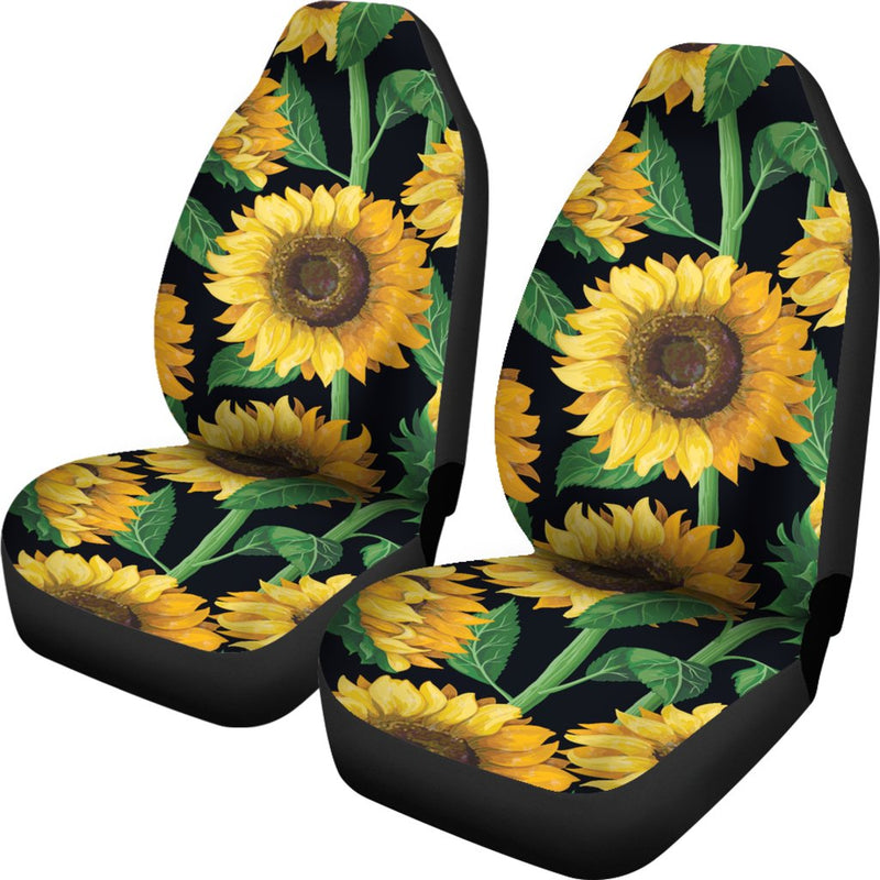 Sunflower Realistic Print Pattern Universal Fit Car Seat Covers