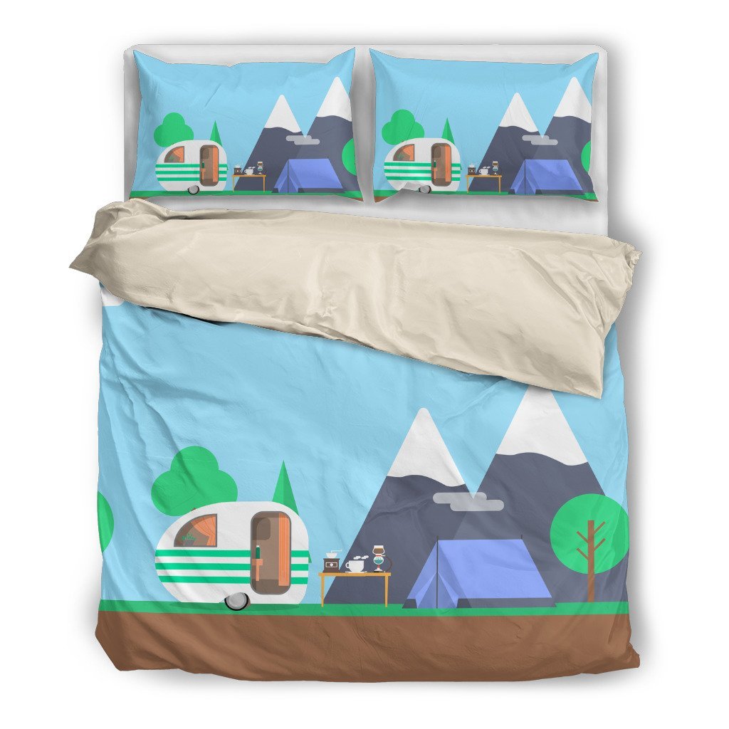 Sunny Tent Camper Caravan Duvet Cover Bedding Set