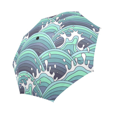 Surf Blue Wave Automatic Foldable Umbrella