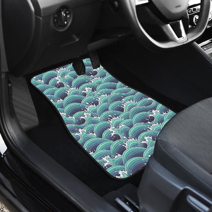 Surf Blue Wave Car Floor Mats