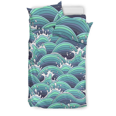 Surf Blue Wave Duvet Cover Bedding Set