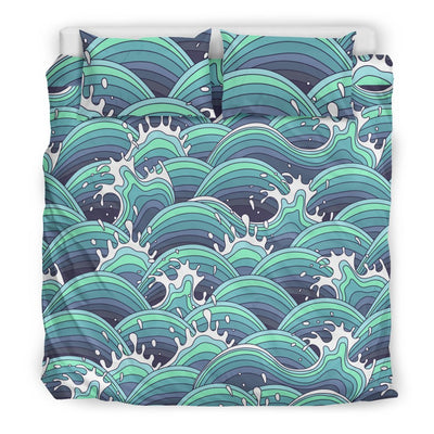 Surf Blue Wave Duvet Cover Bedding Set