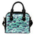 Surf Blue Wave Leather Shoulder Handbag