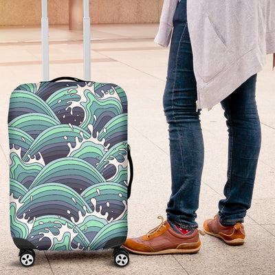 Surf Blue Wave Luggage Cover Protector