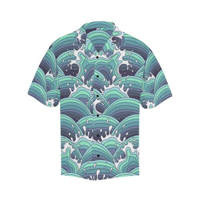 Surf Blue Wave Men Hawaiian Shirt