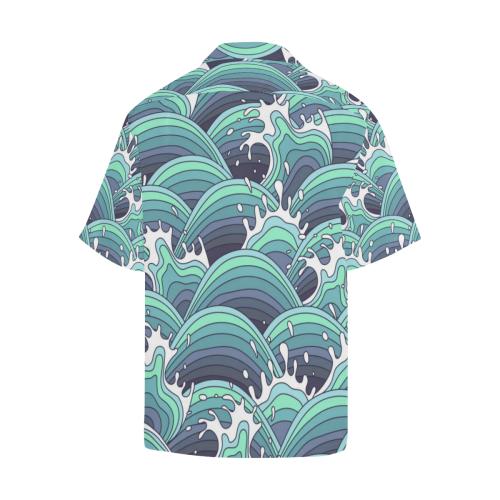 Surf Blue Wave Men Hawaiian Shirt