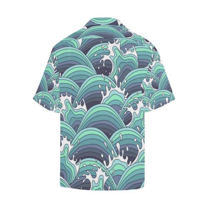 Surf Blue Wave Men Hawaiian Shirt
