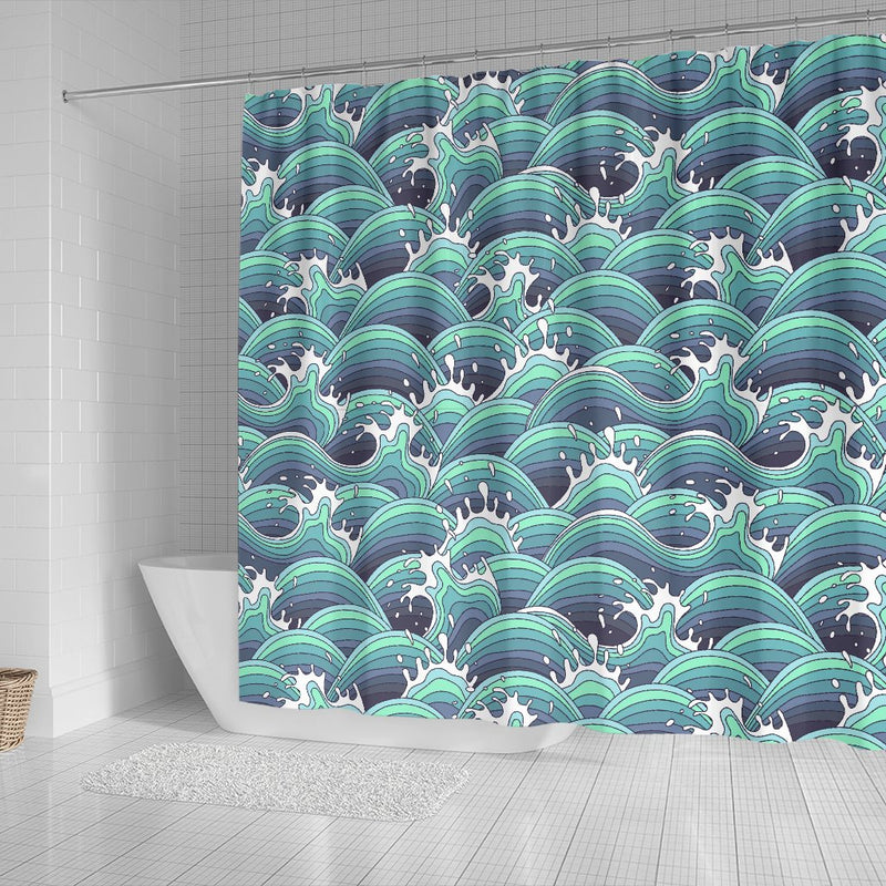 Surf Blue Wave Shower Curtain