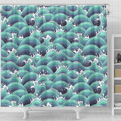 Surf Blue Wave Shower Curtain