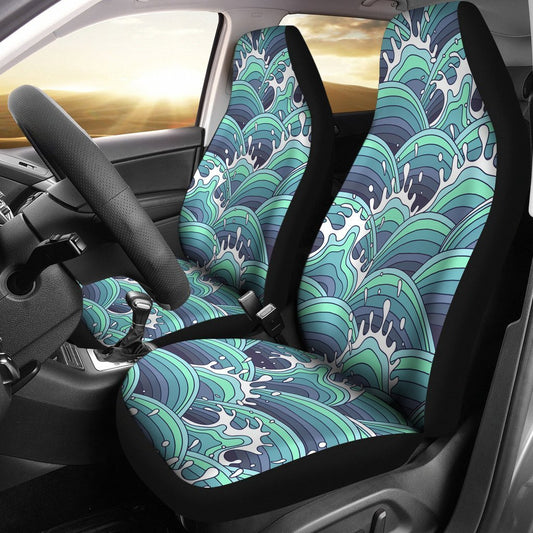 Surf Blue Wave Universal Fit Car Seat Covers