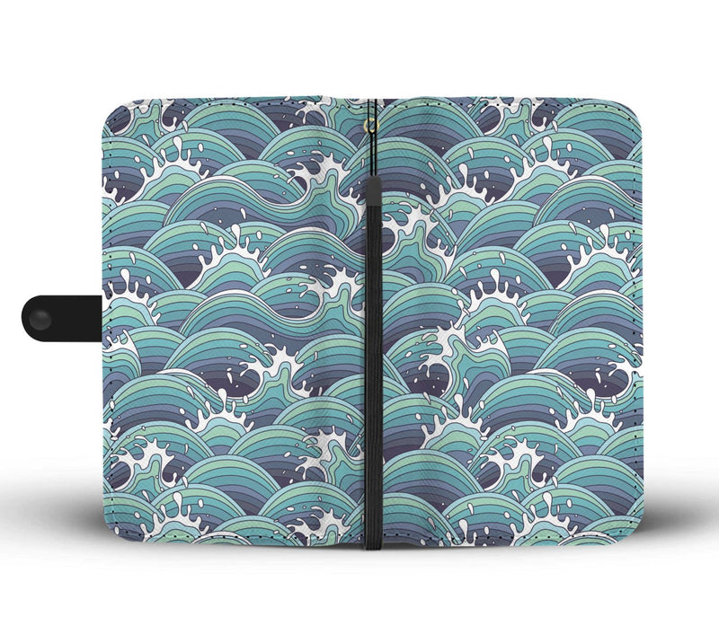 Surf Blue Wave Wallet Phone Case