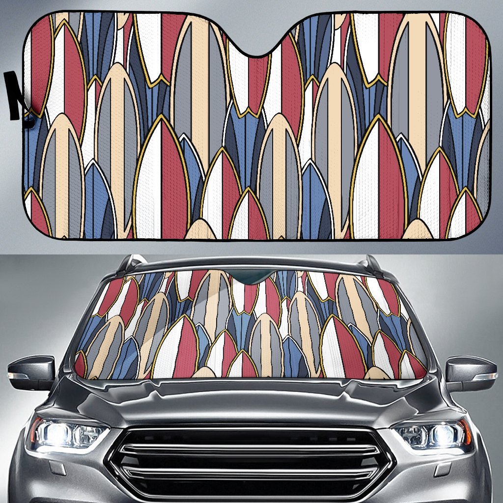 Surf Board Pattern Car Sun Shade-JorJune