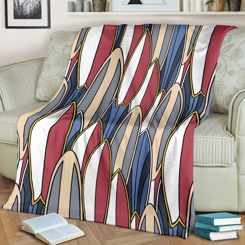 Surf Board Pattern Fleece Blanket