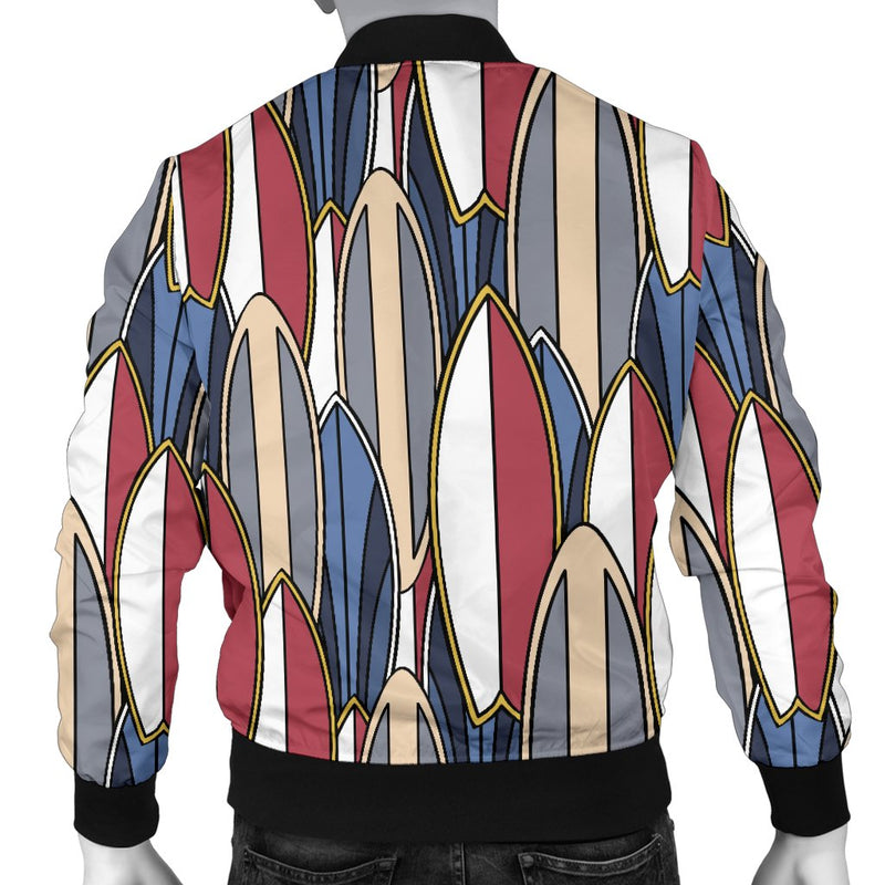 Surf Board Pattern Men Casual Bomber Jacket