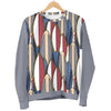 Surf Board Pattern Men Crewneck Sweatshirt