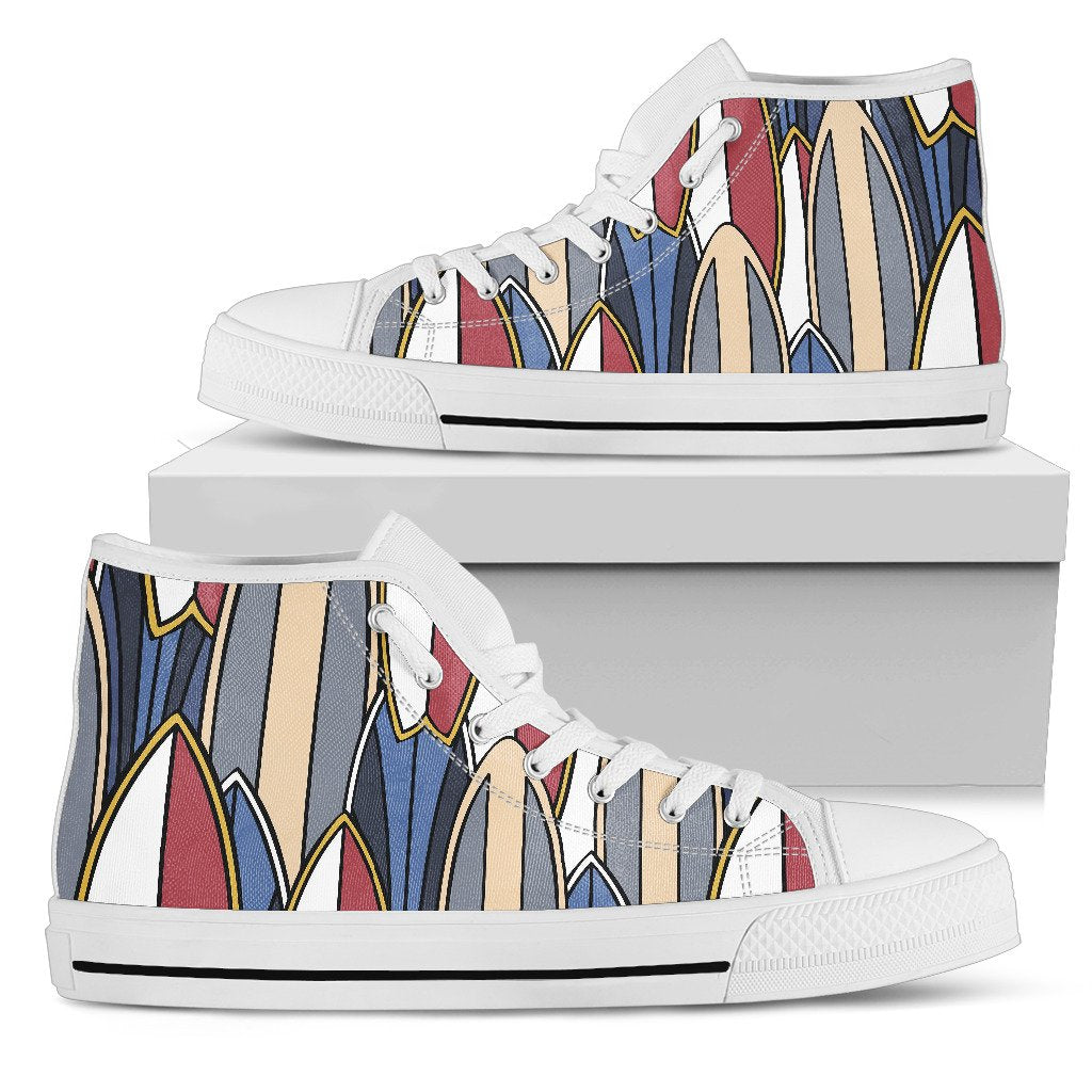 Surf board Pattern Men High Top Shoes