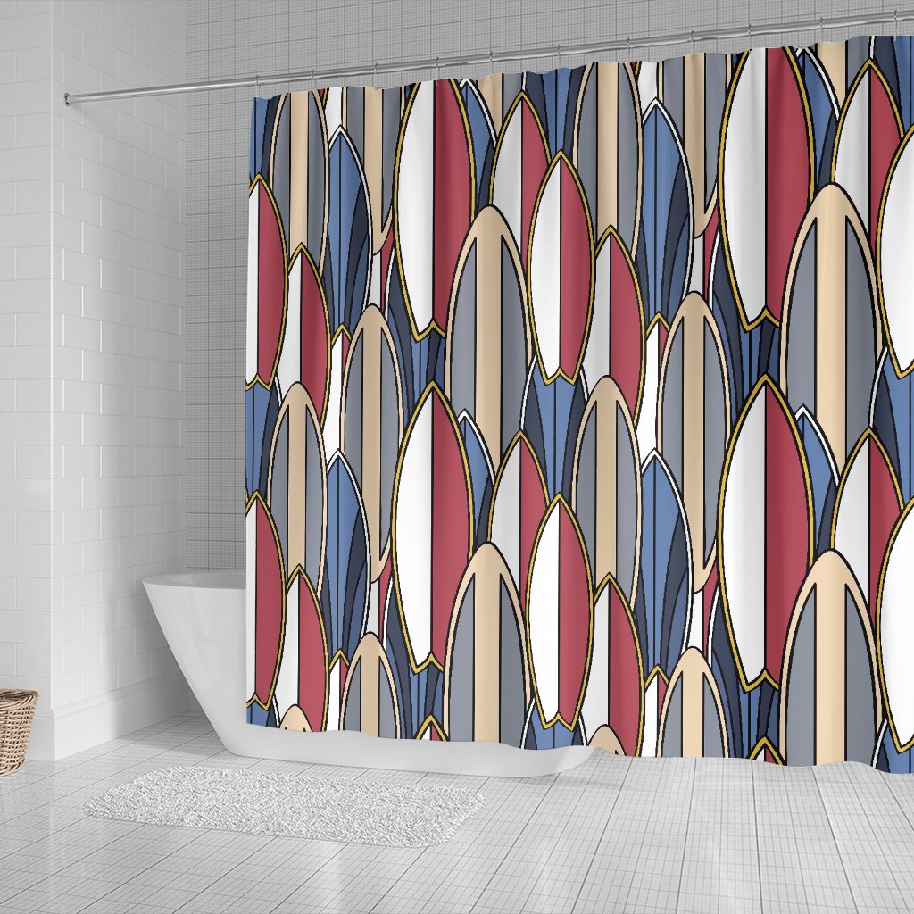 Surf Board Pattern Shower Curtain