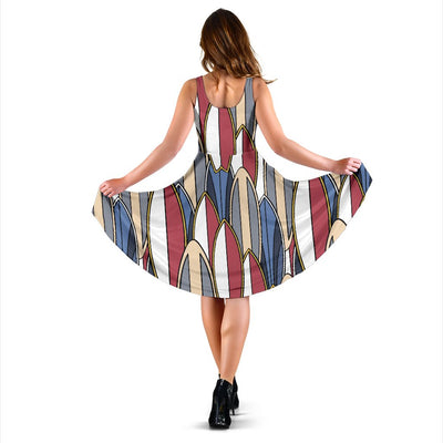 Surf Board Pattern Sleeveless Mini Dress