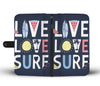 Surf Board Pattern Wallet Phone Case