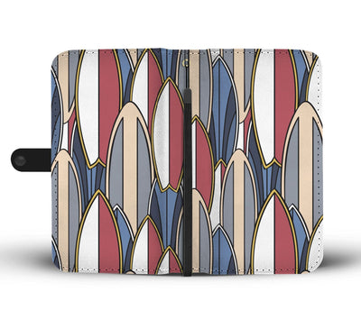 Surf Board Pattern Wallet Phone Case