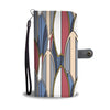 Surf Board Pattern Wallet Phone Case