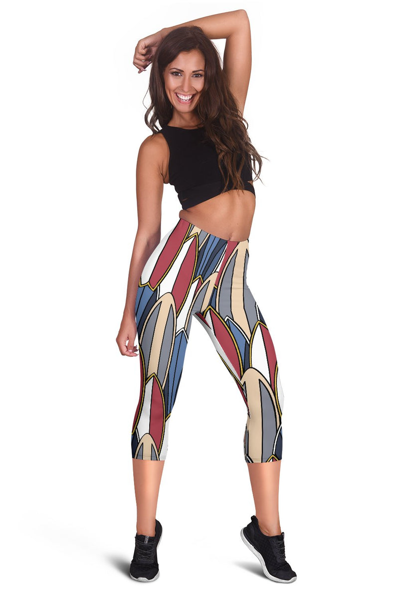 Surf Board Pattern Women Capris