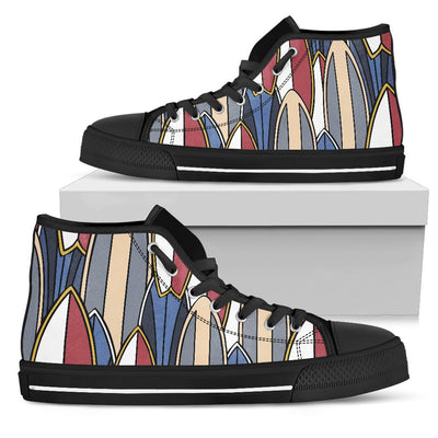 Surf Board Pattern Women High Top Shoes