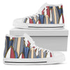 Surf Board Pattern Women High Top Shoes