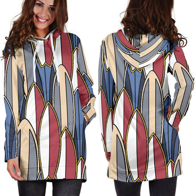 Surf Board Pattern Women Hoodie Dress