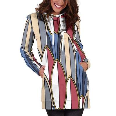 Surf Board Pattern Women Hoodie Dress