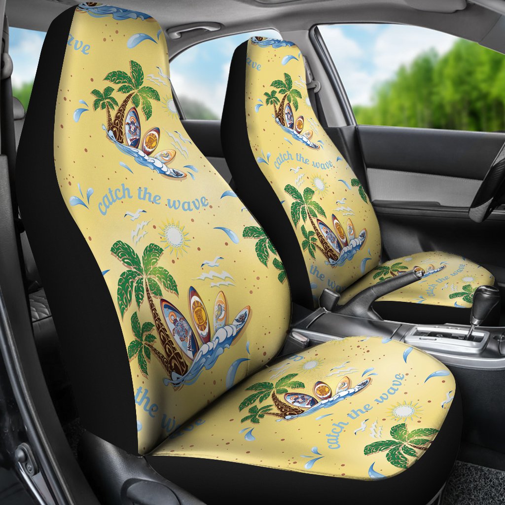 Surf Catch the Wave Design Universal Fit Car Seat Covers-JorJune