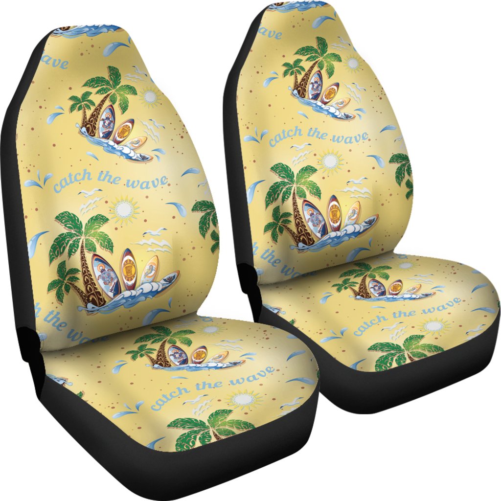 Surf Catch the Wave Design Universal Fit Car Seat Covers-JorJune