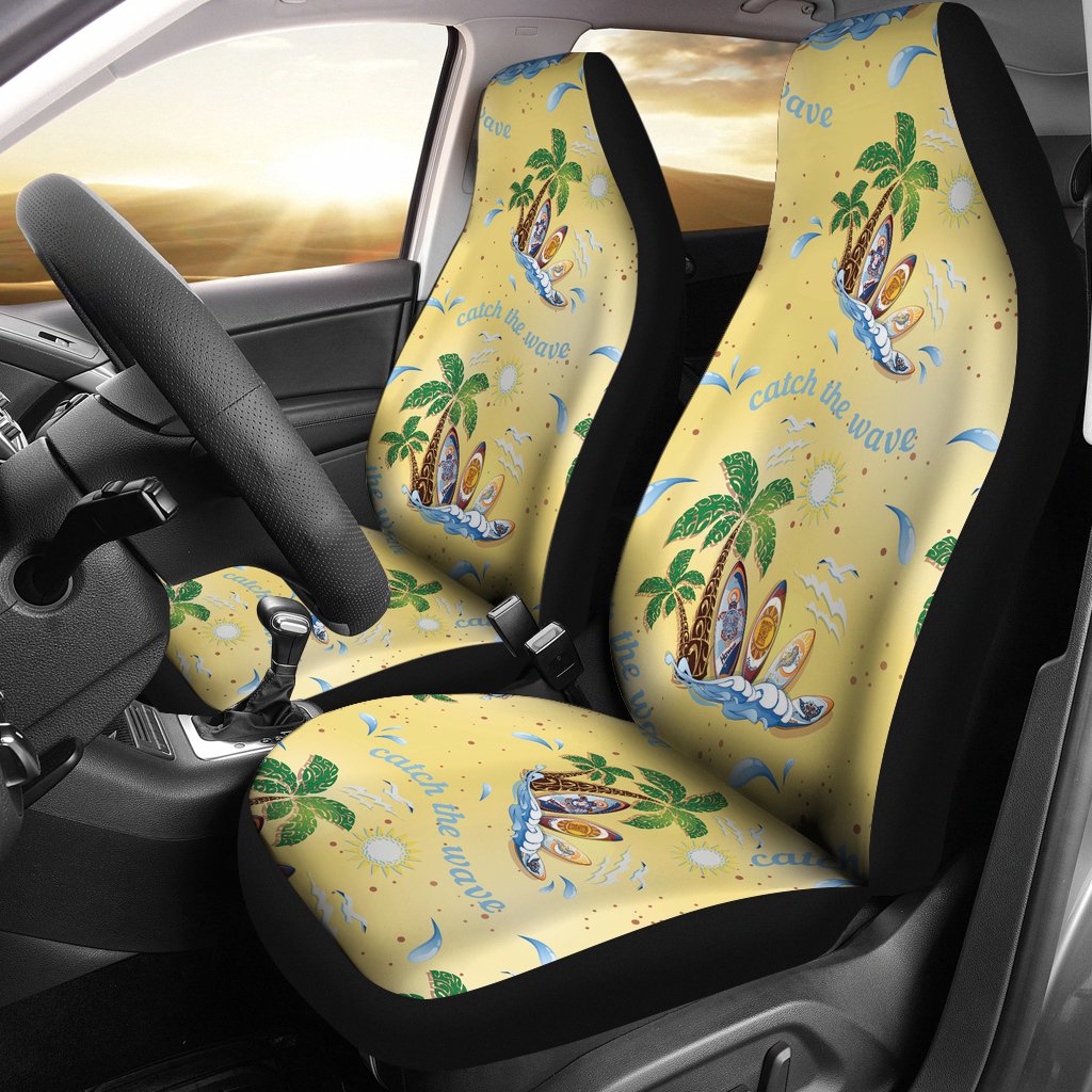 Surf Catch the Wave Design Universal Fit Car Seat Covers-JorJune