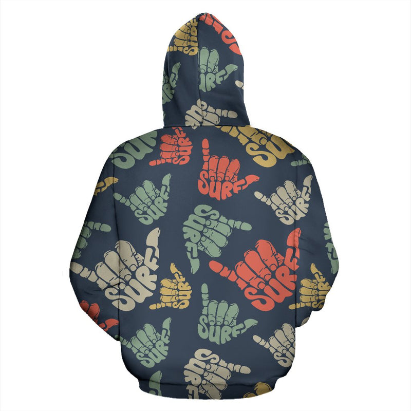 Surf Hand sign All Over Print Hoodie