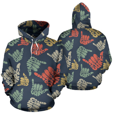 Surf Hand sign All Over Print Hoodie