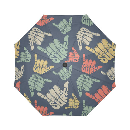 Surf Hand sign Automatic Foldable Umbrella