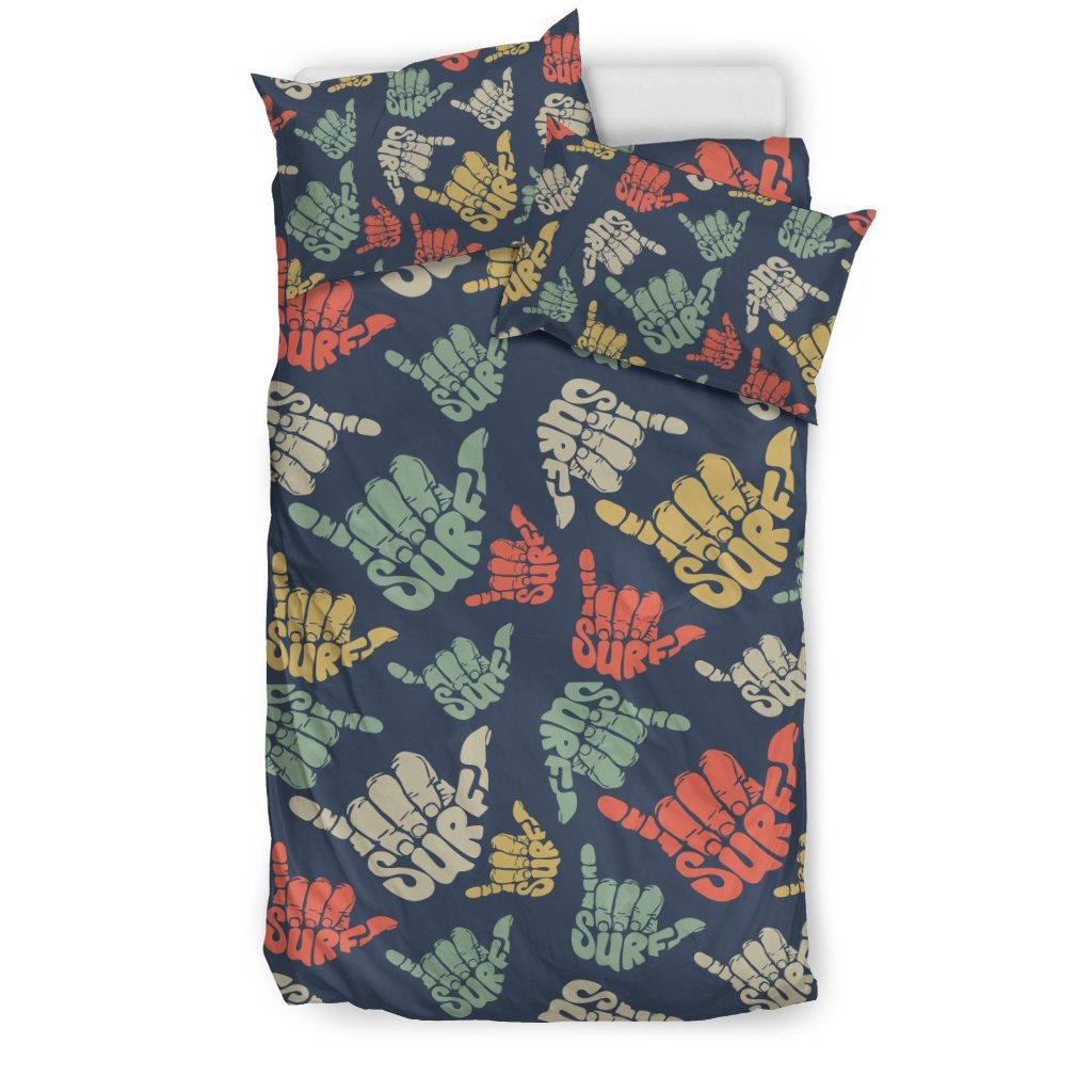 Surf Hand sign Duvet Cover Bedding Set