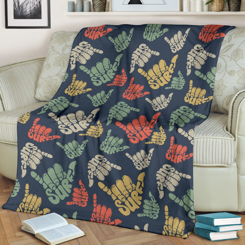 Surf Hand Sign Fleece Blanket